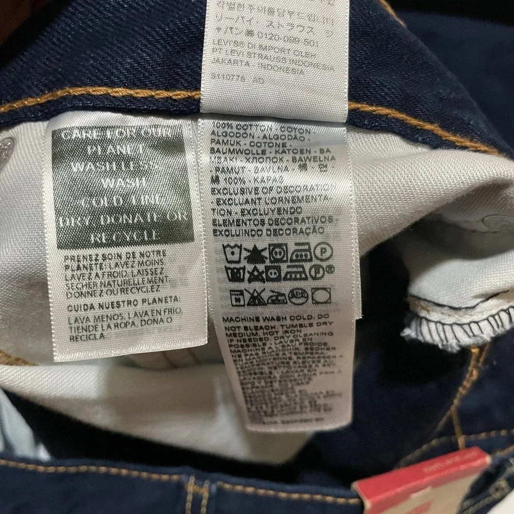 Levis 512 Slim Taper Mens Jeans 38 X 30 Blue Dark Wash Denim 28833-2242 NEW